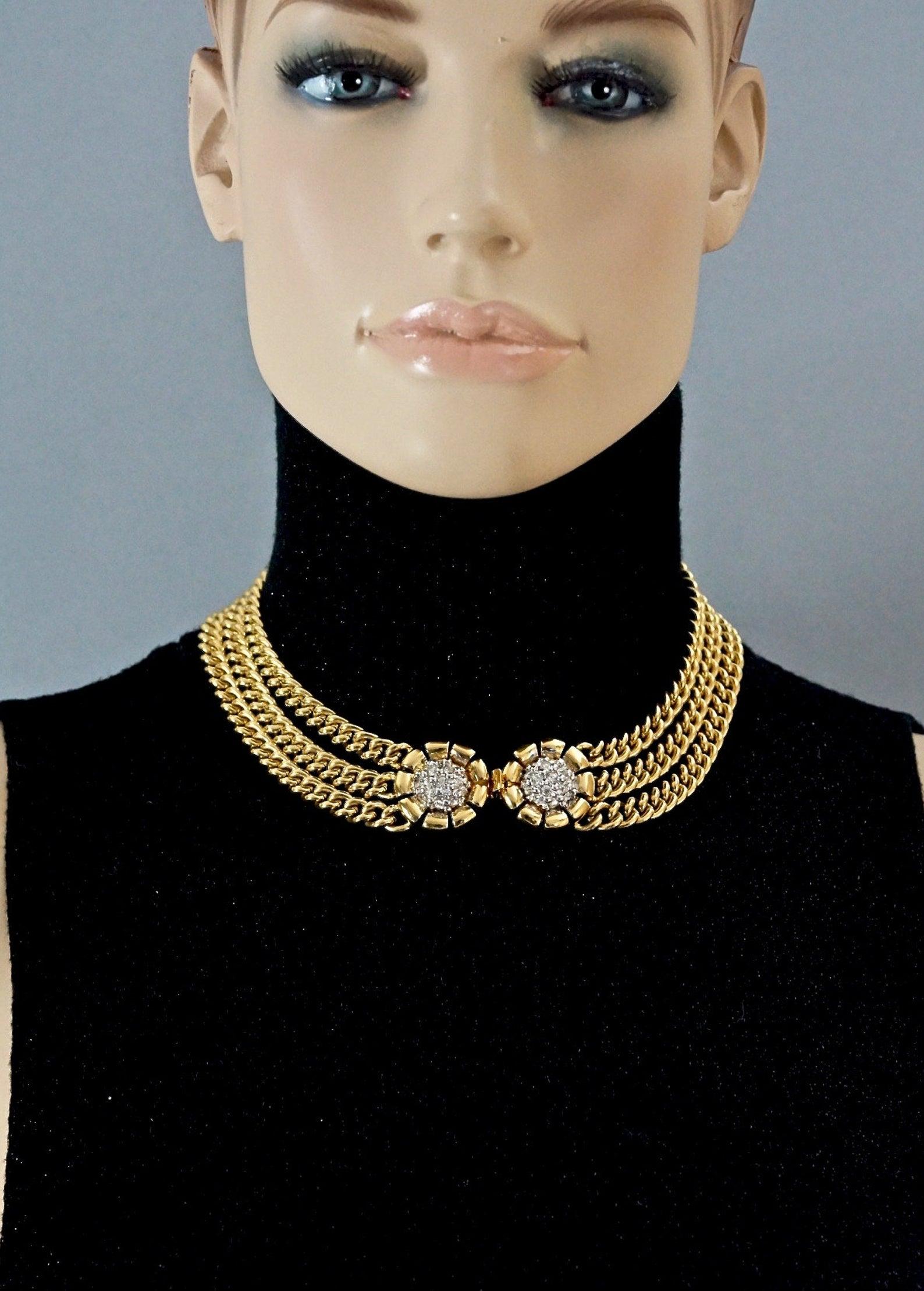 Vintage NINA RICCI Rhinestone Cluster Flower Earrings and Multi Chain Necklace Set

Measurements:
EARRINGS
Height: 1.02 inches (2.6 cm)
Width: 1.02 inches (2.6 cm)
Weight: 14 grams

NECKLACE
Height: 1.02 inches (2.6 cm)
Wearable Length: 15.55 inches