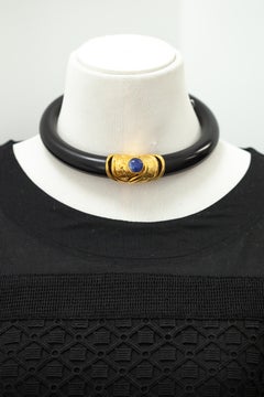 Nina Ricci Rigid Choker Necklace with Chalcedony