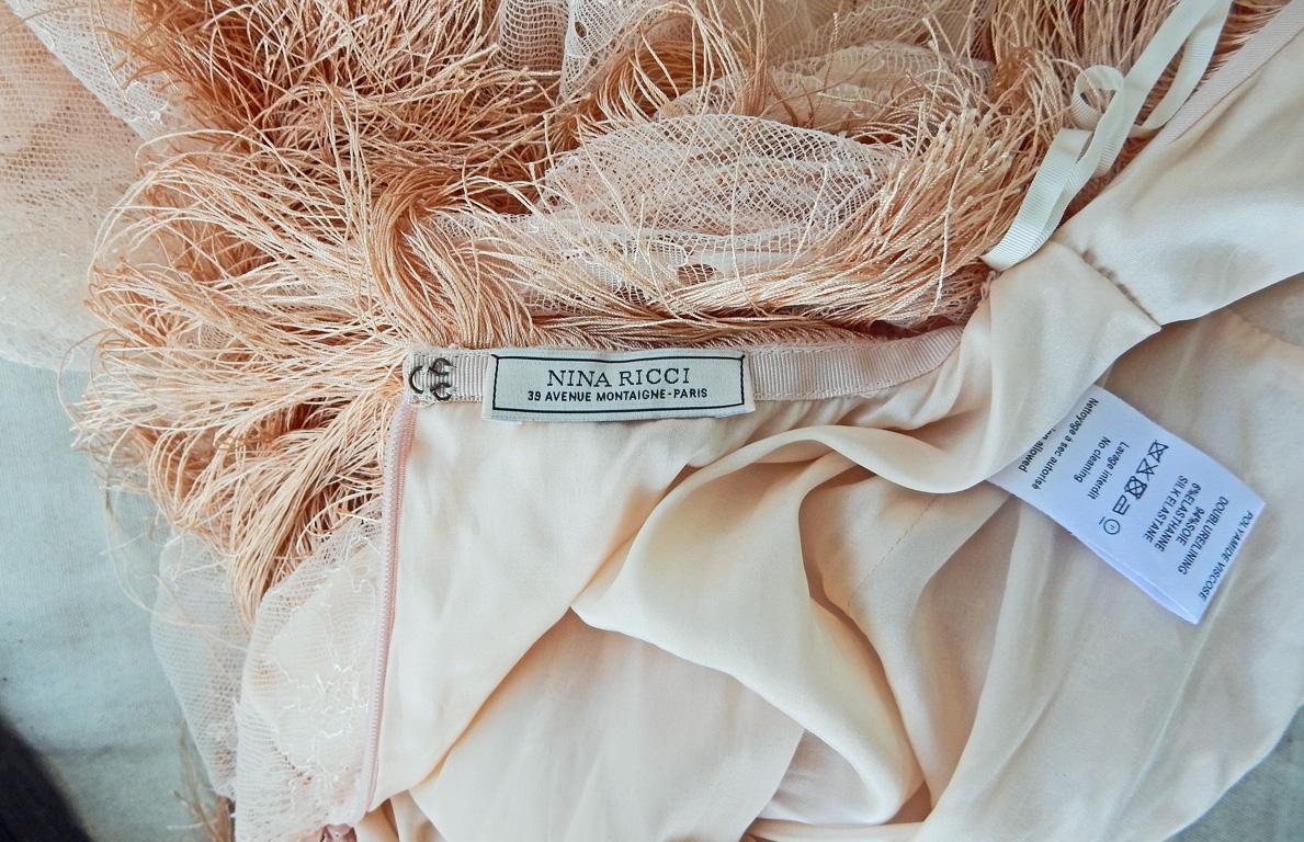 Nina Ricci Romantic Runway Lace Fringe Dress Gown For Sale 3