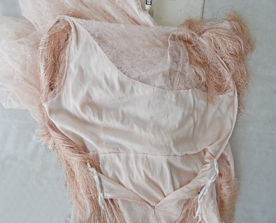 Nina Ricci Romantic Runway Lace Fringe Dress Gown For Sale 4