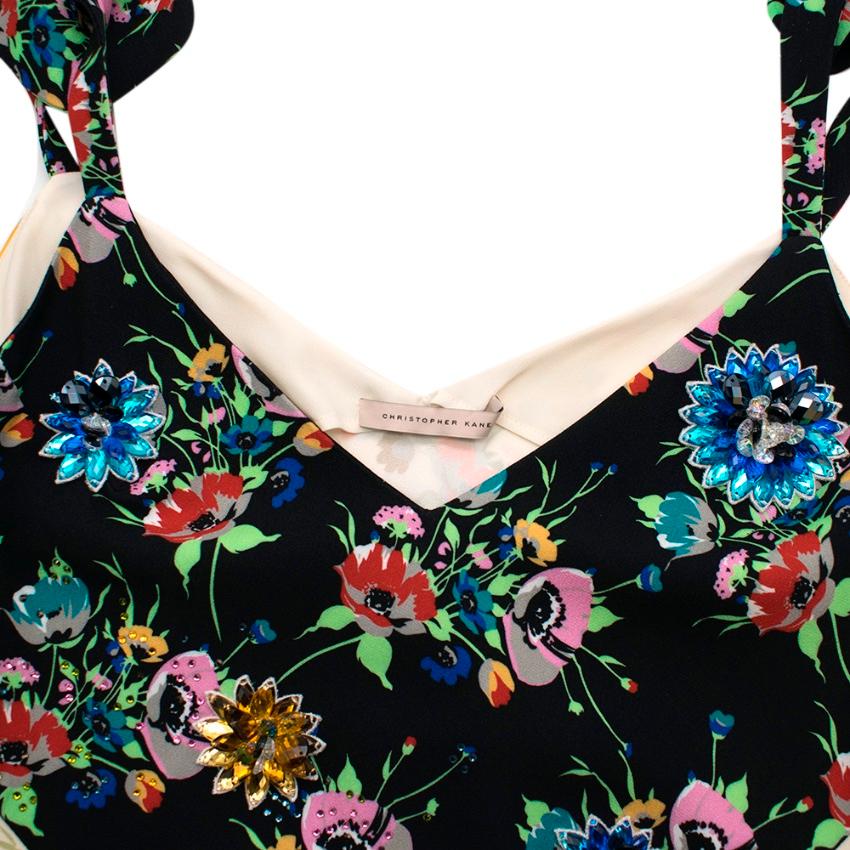 Christopher Kane Floral Print Archive Tie Dress - Size US8 In Excellent Condition For Sale In London, GB