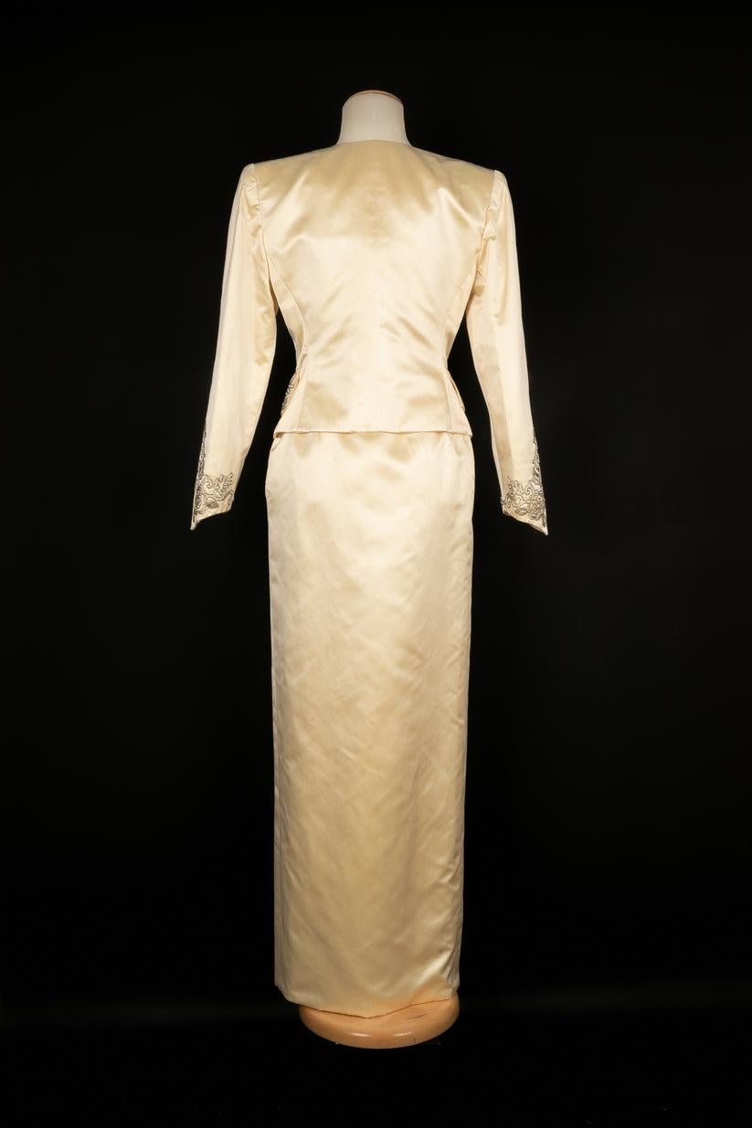 Beige Nina Ricci Set Haute Couture, 1988 For Sale