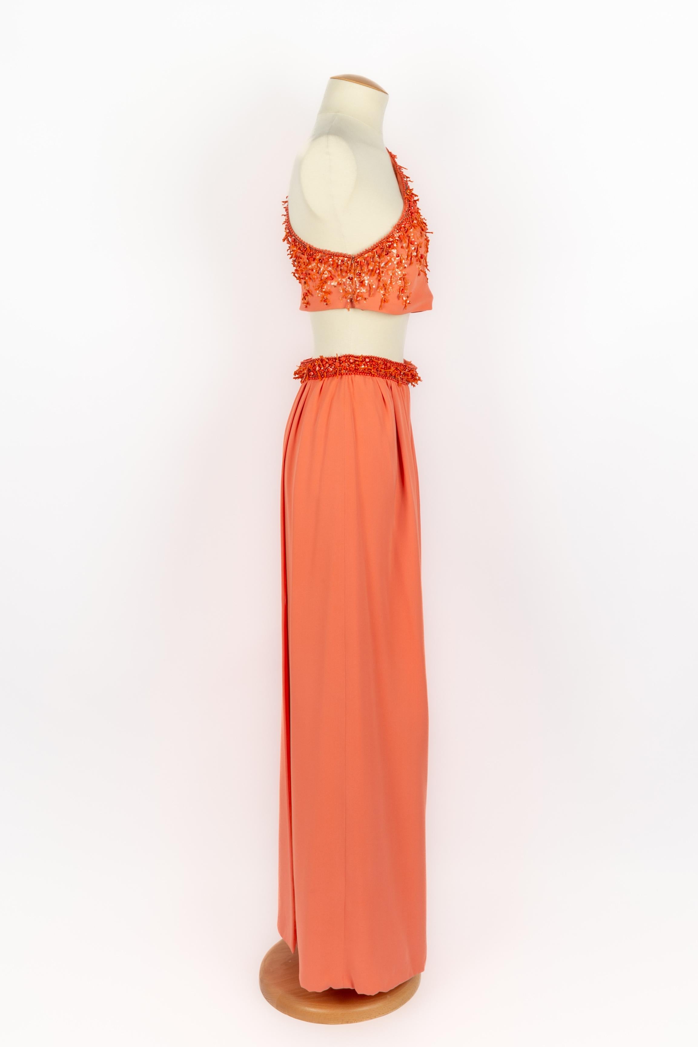 Nina ricci set Haute Couture um 1990 (Orange) im Angebot