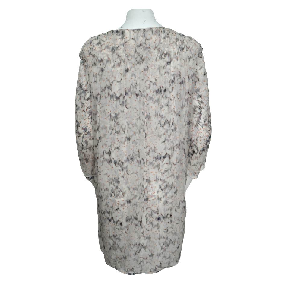 Grigio Nina Ricci - Tunica astratta con perline in seta in vendita