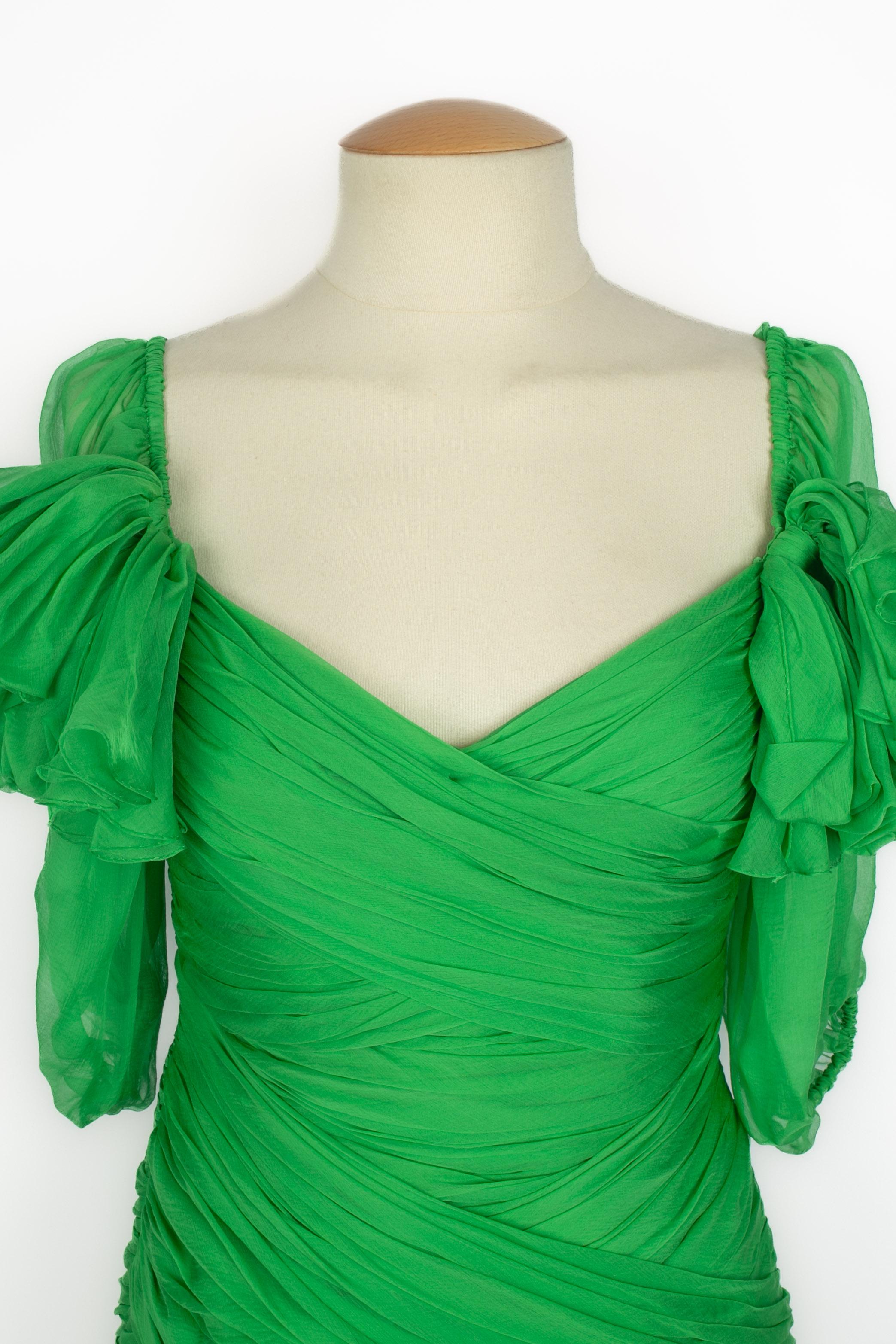 Verde Abito in seta Nina Ricci Haute Couture in vendita