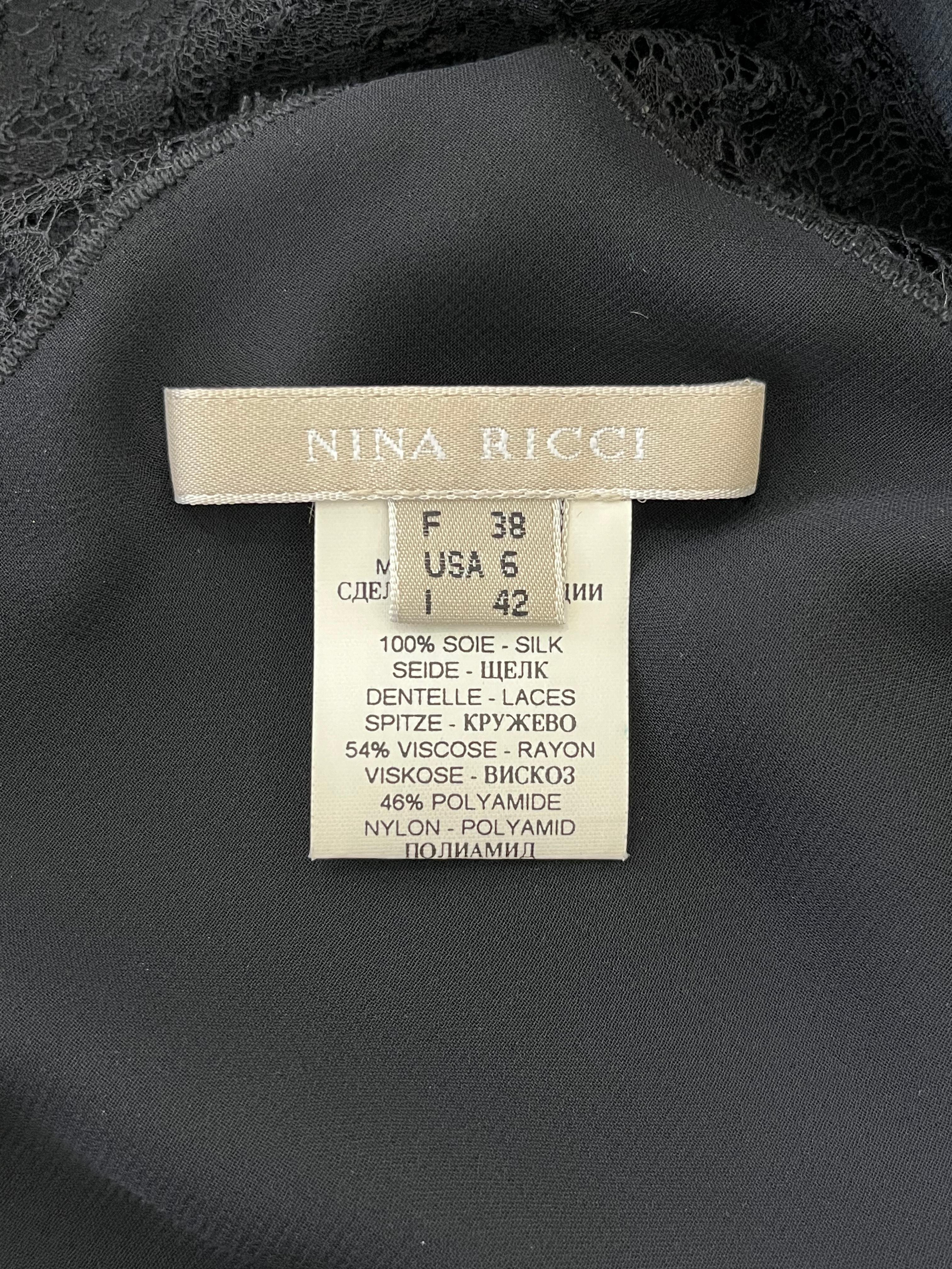 Nina Ricci Silk Lace Detailed Dress For Sale 1