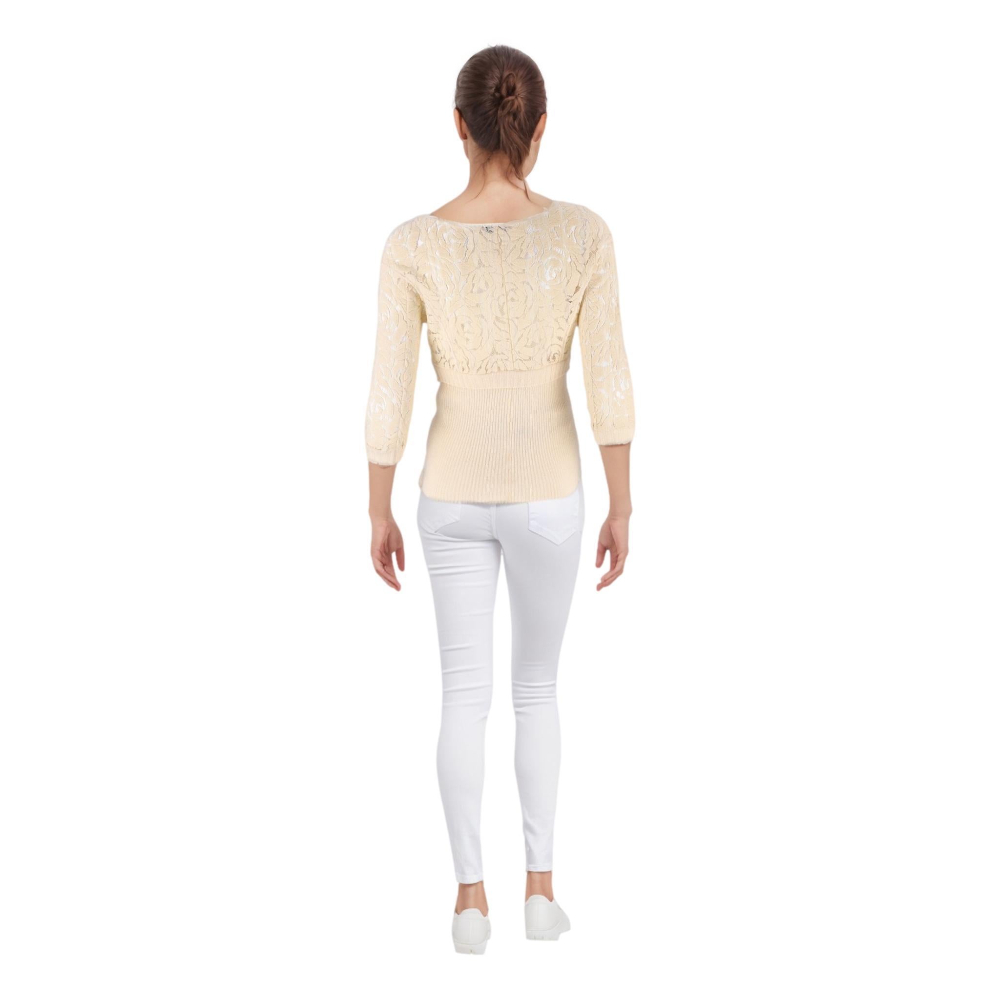 Nina Ricci Silk Lace Top In Excellent Condition For Sale In London, GB