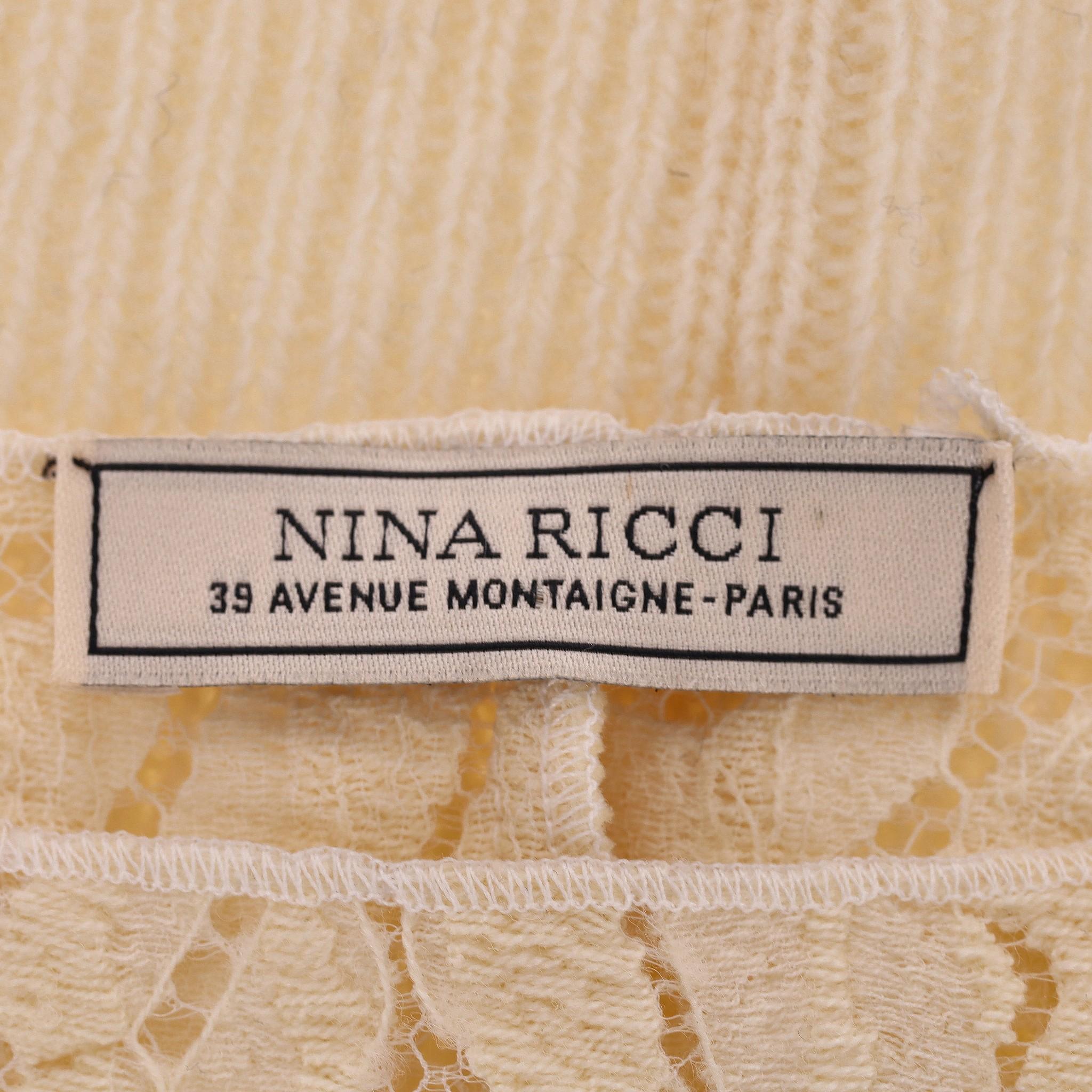 Nina Ricci Silk Lace Top For Sale 1