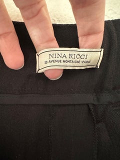 Pantalones de seda de Nina Ricci, negros, talla FR 36, de talle alto y corte ancho, de la época de Peter Copping, colección Otoño-Invierno 2011