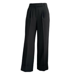 Nina Ricci Silk Wide leg Trousers Black size FR 36 Wide leg High rise Pleated