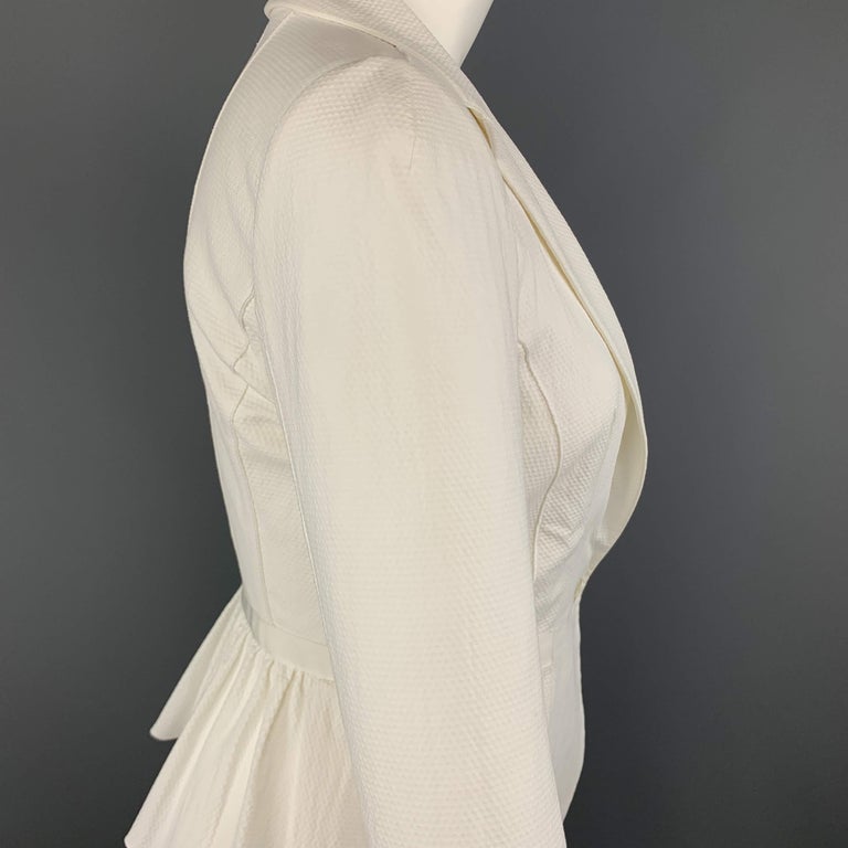White Button Up with High Neck and Small Ruffle Trim by Nina Ricci main image 1