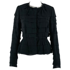 NINA RICCI Talla 6 Capa de seda negra  Blazer