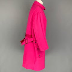 NINA RICCI Size 6 Pink Wool Solid Zip Up Coat