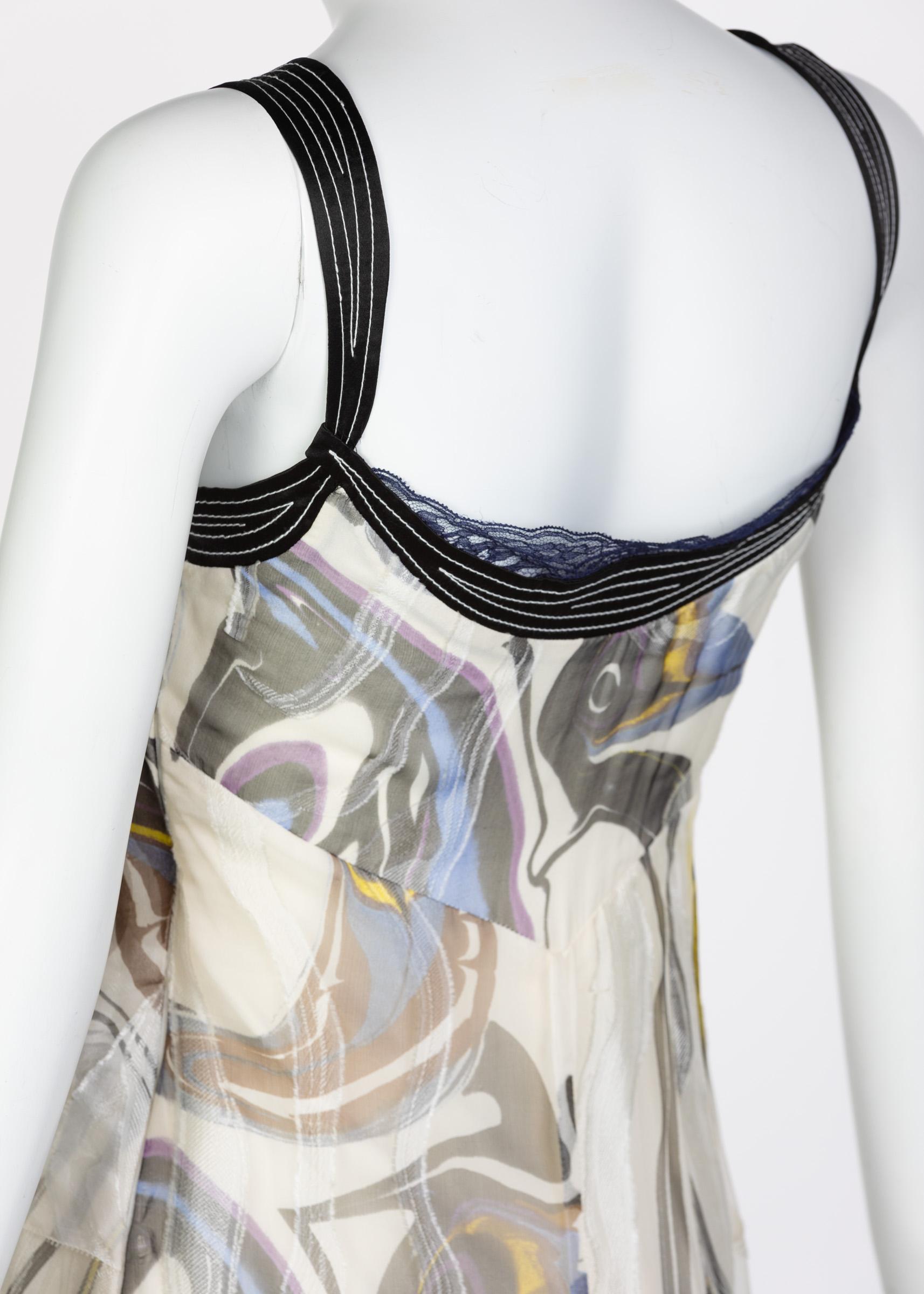 Nina Ricci Sleeveless Swirl Print Silk Maxi Dress  For Sale 4