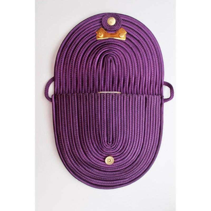 Nina Ricci Small Clutch in Purple Passementerie For Sale 3