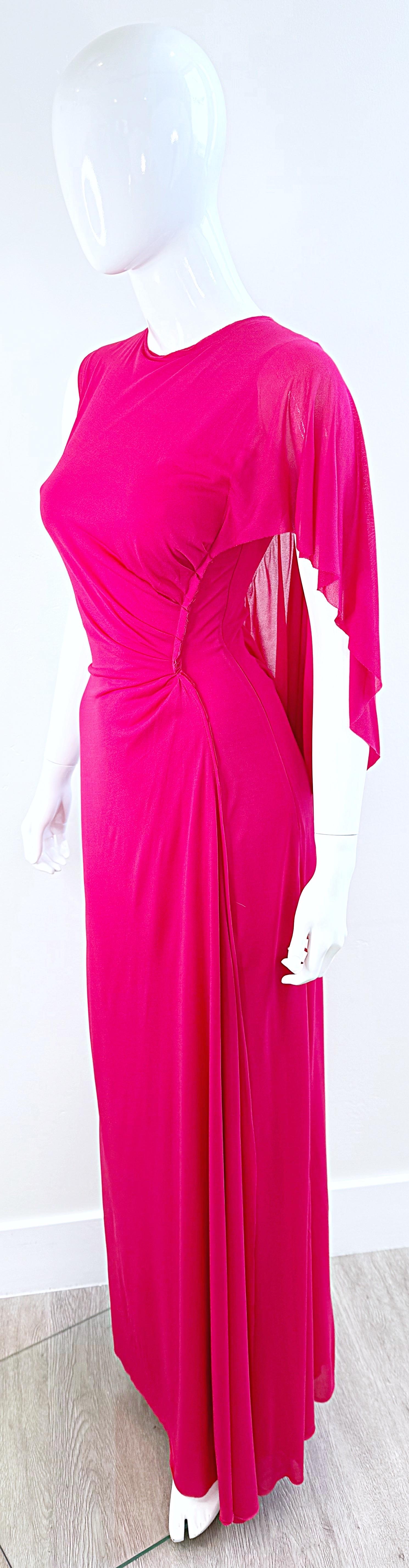 Nina Ricci, abito primavera 2013 in rosa caldo con fiocco in velluto e pizzo sul retro, taglia 34 2 / 4 in vendita 5
