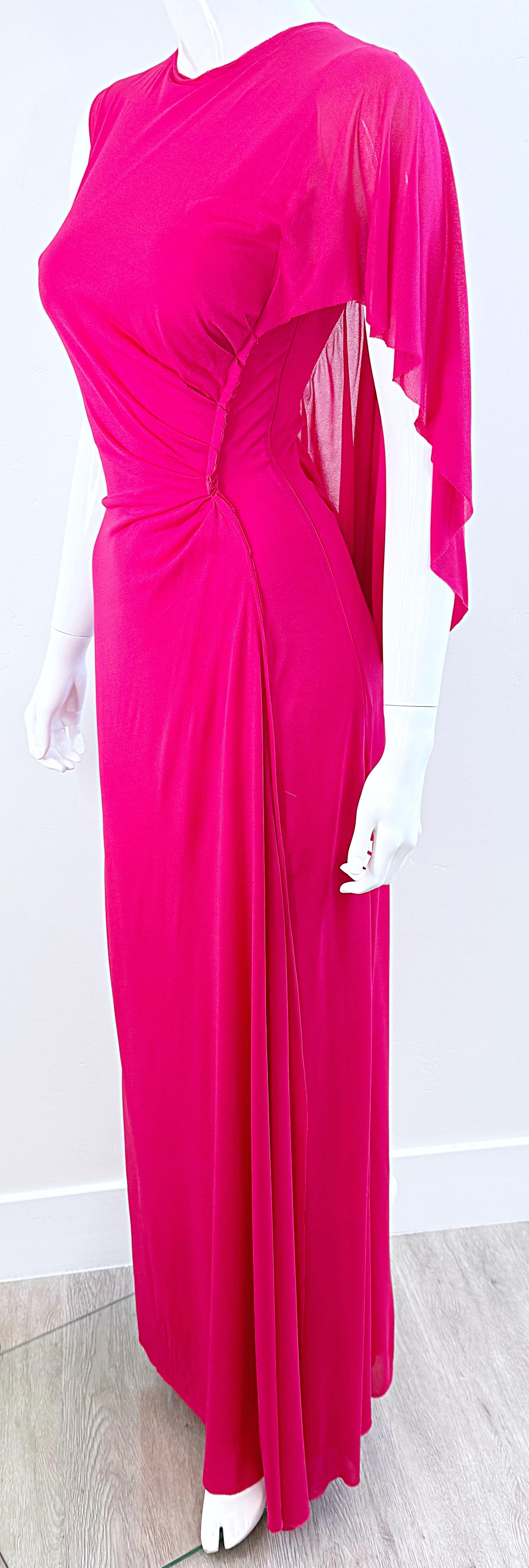Nina Ricci, abito primavera 2013 in rosa caldo con fiocco in velluto e pizzo sul retro, taglia 34 2 / 4 in vendita 8