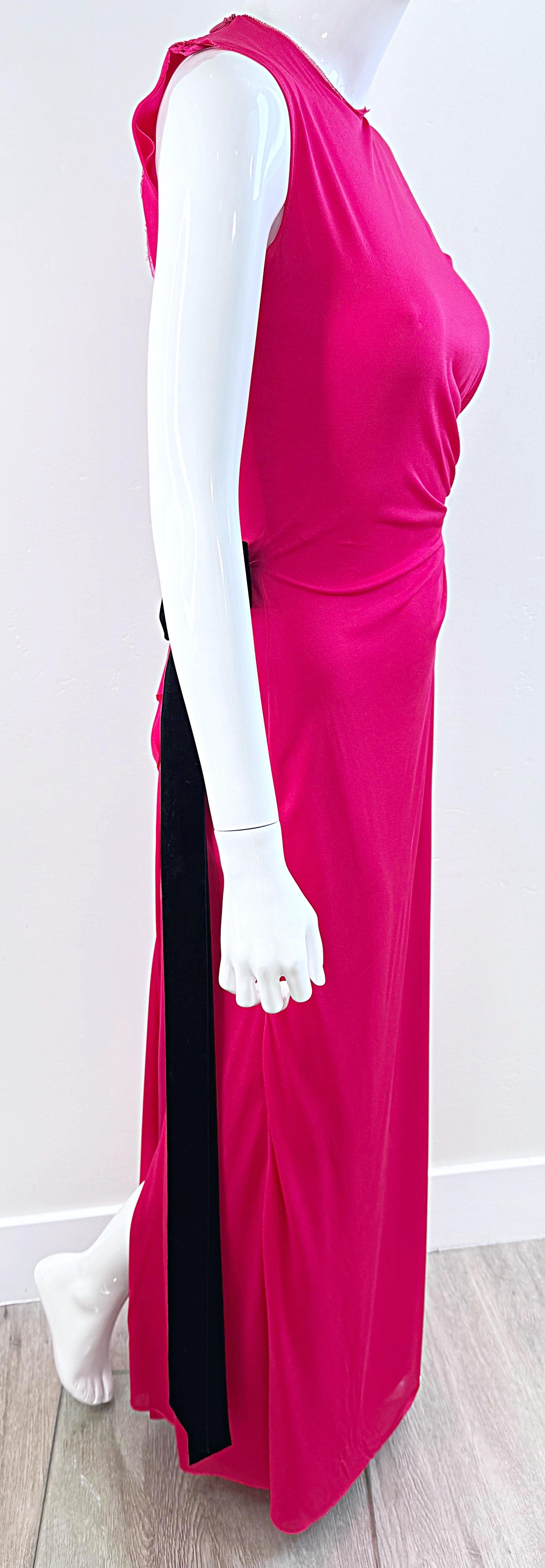 Nina Ricci, abito primavera 2013 in rosa caldo con fiocco in velluto e pizzo sul retro, taglia 34 2 / 4 in vendita 10
