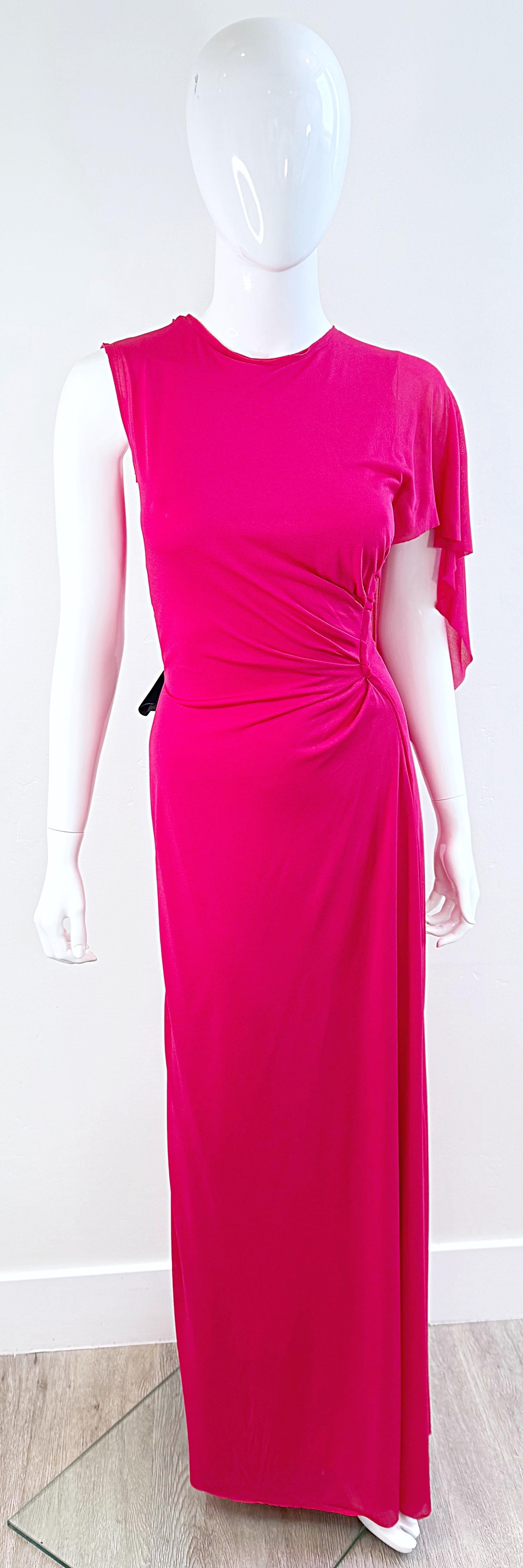 Nina Ricci, abito primavera 2013 in rosa caldo con fiocco in velluto e pizzo sul retro, taglia 34 2 / 4 in vendita 11