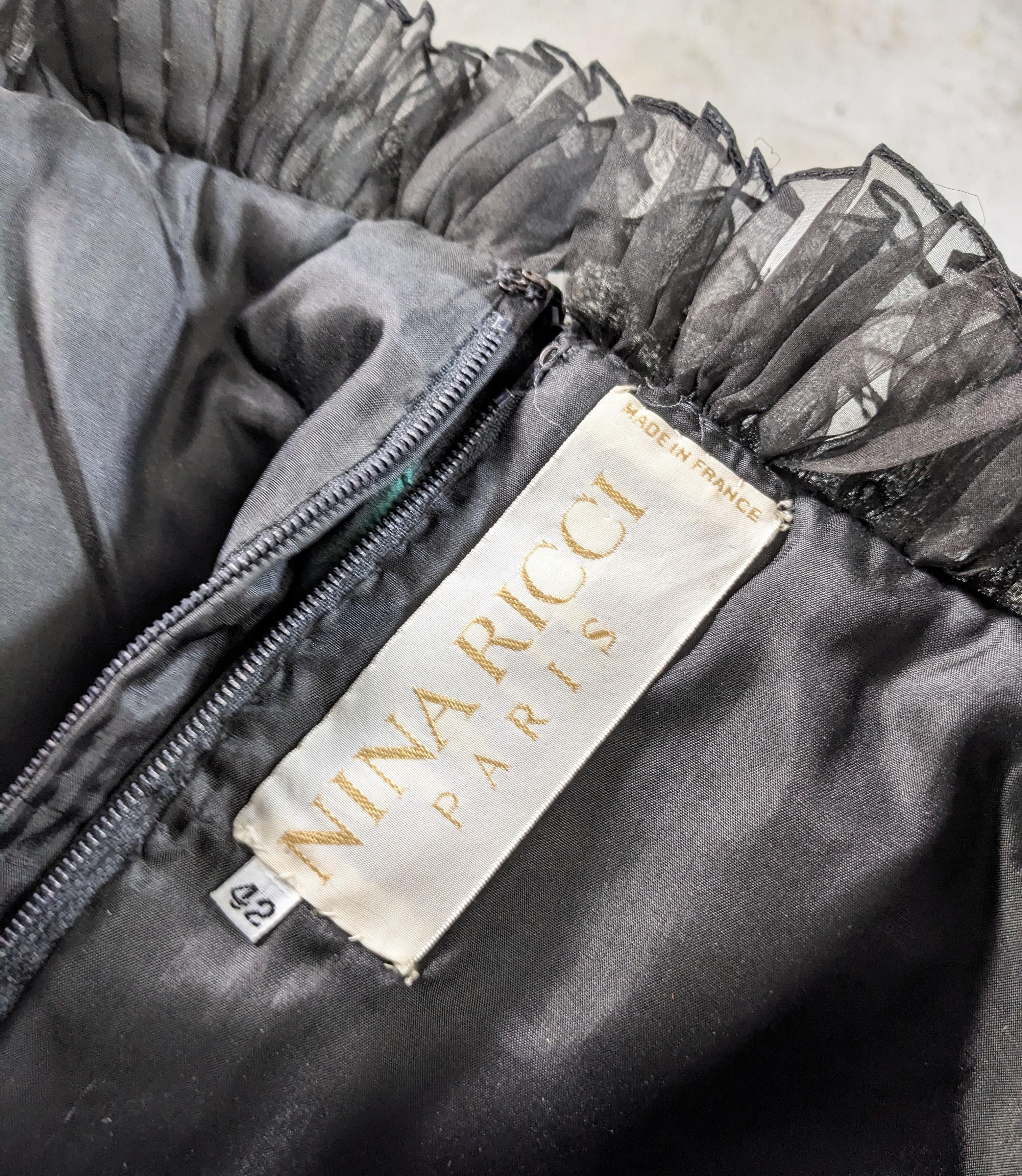 Nina Ricci Strapless Velvet, Organza, Brocade Column Gown For Sale 8