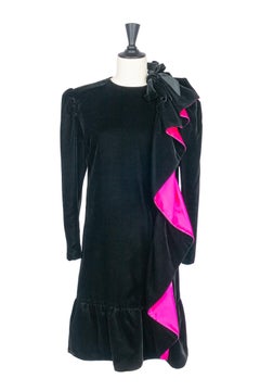 Nina Ricci velvet dress by Gerard Pipart Haute Couture circa 1990