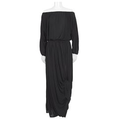Nina Ricci vintage 1970s black viscose jersey Grecian style draped dress