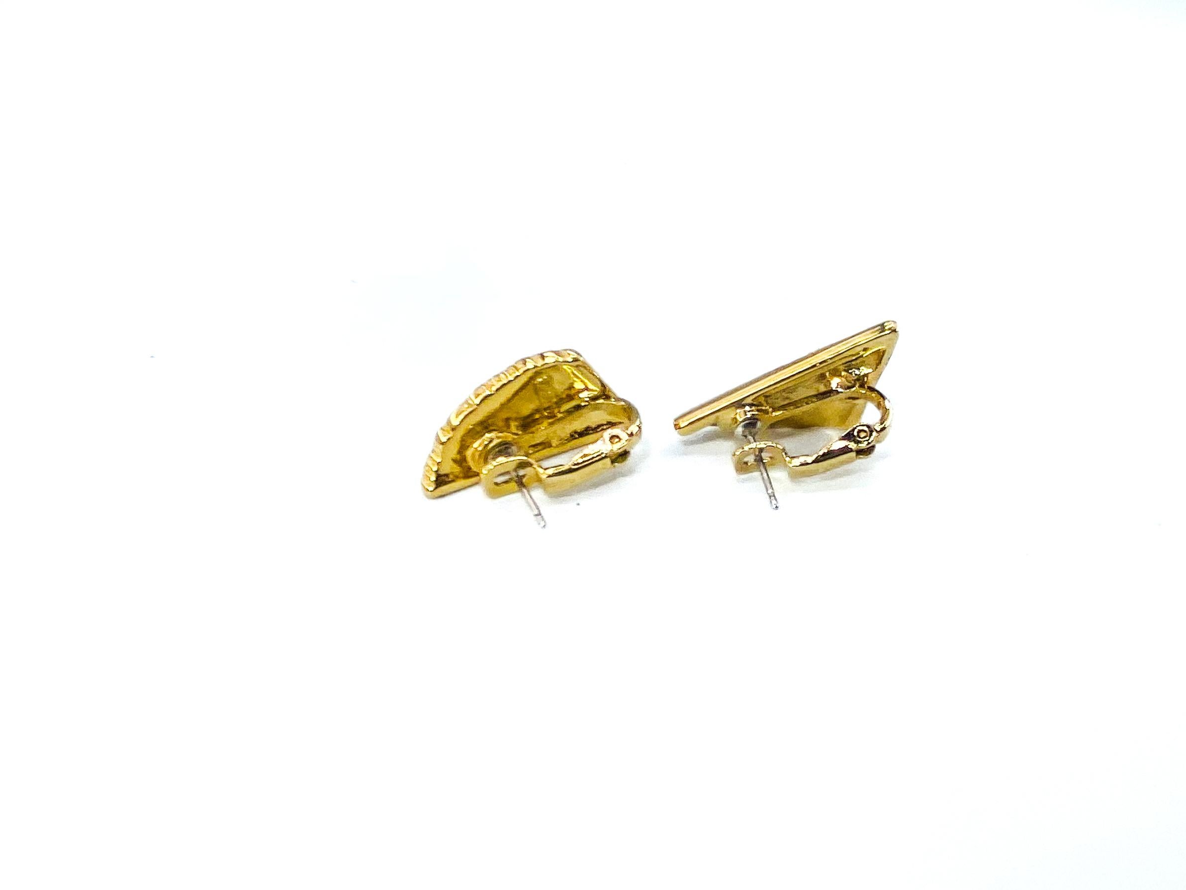 Art Deco NINA RICCI Vintage 1980s Earrings for Pierced Ears