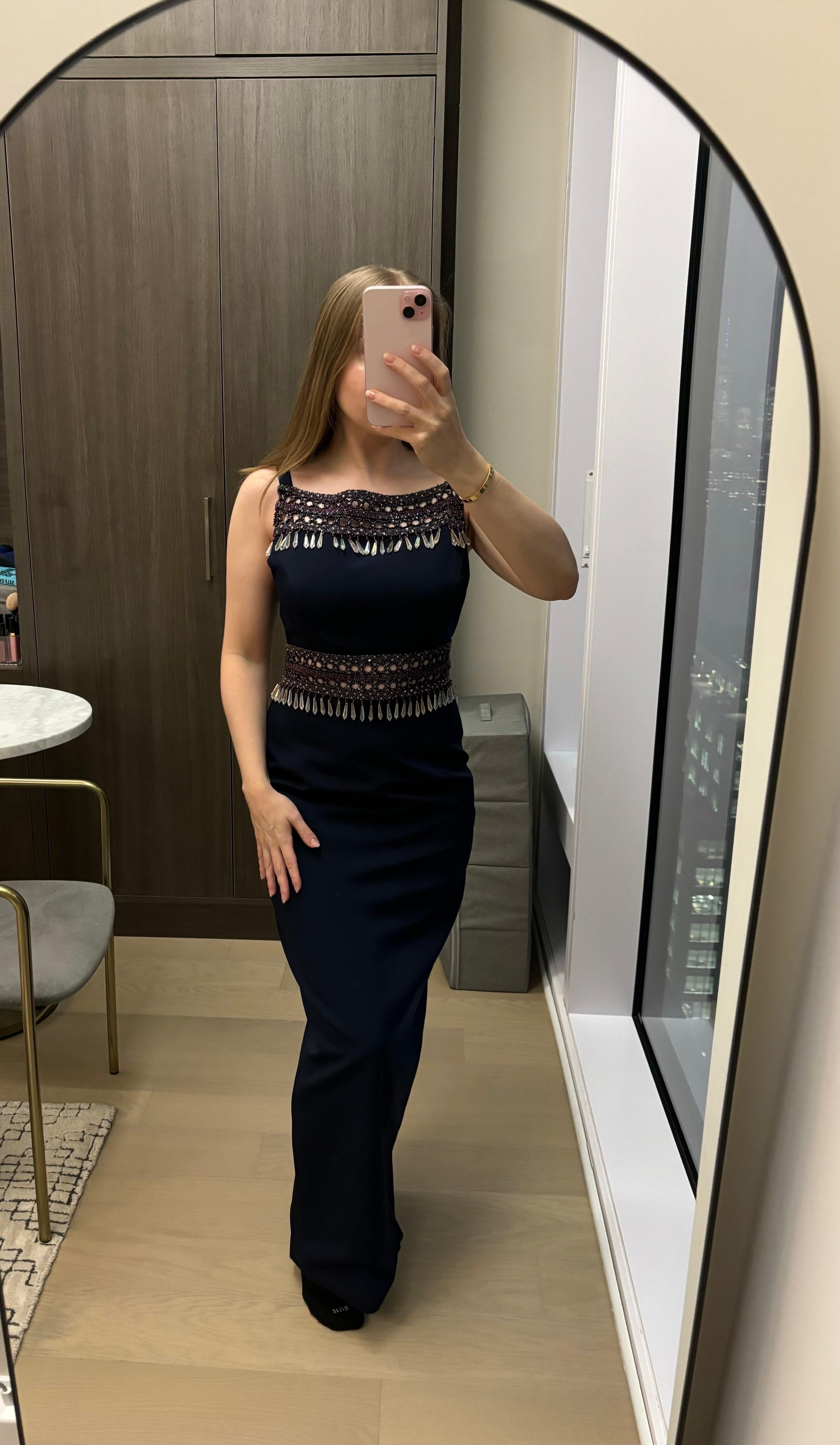 NINA RICCI Vintage Beaded Embellished Cut Out Evening Gown Boutique Edition Maxi For Sale 2