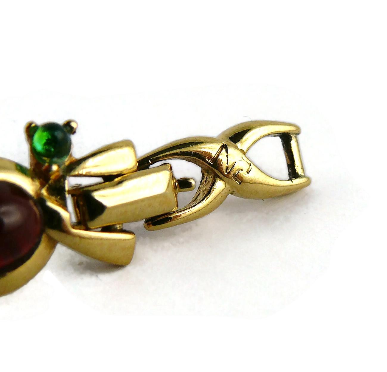 Nina Ricci Vintage Mehrfarbige Cabochon-Halskette aus Glas mit Cabochon im Angebot 14