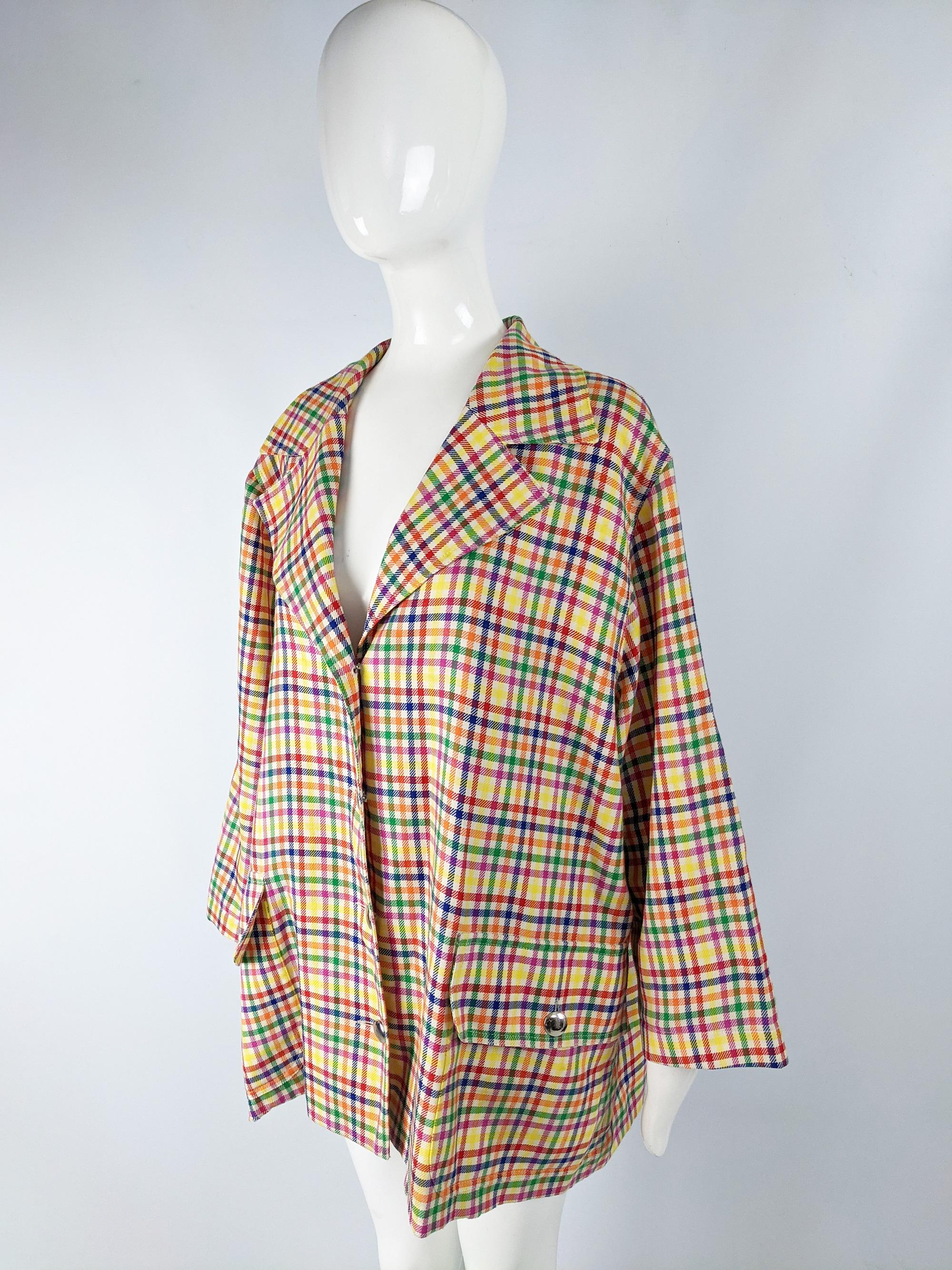 Nina Ricci Vintage Oversized Wool Checked Coat, 1980s In Good Condition For Sale In Doncaster, South Yorkshire
