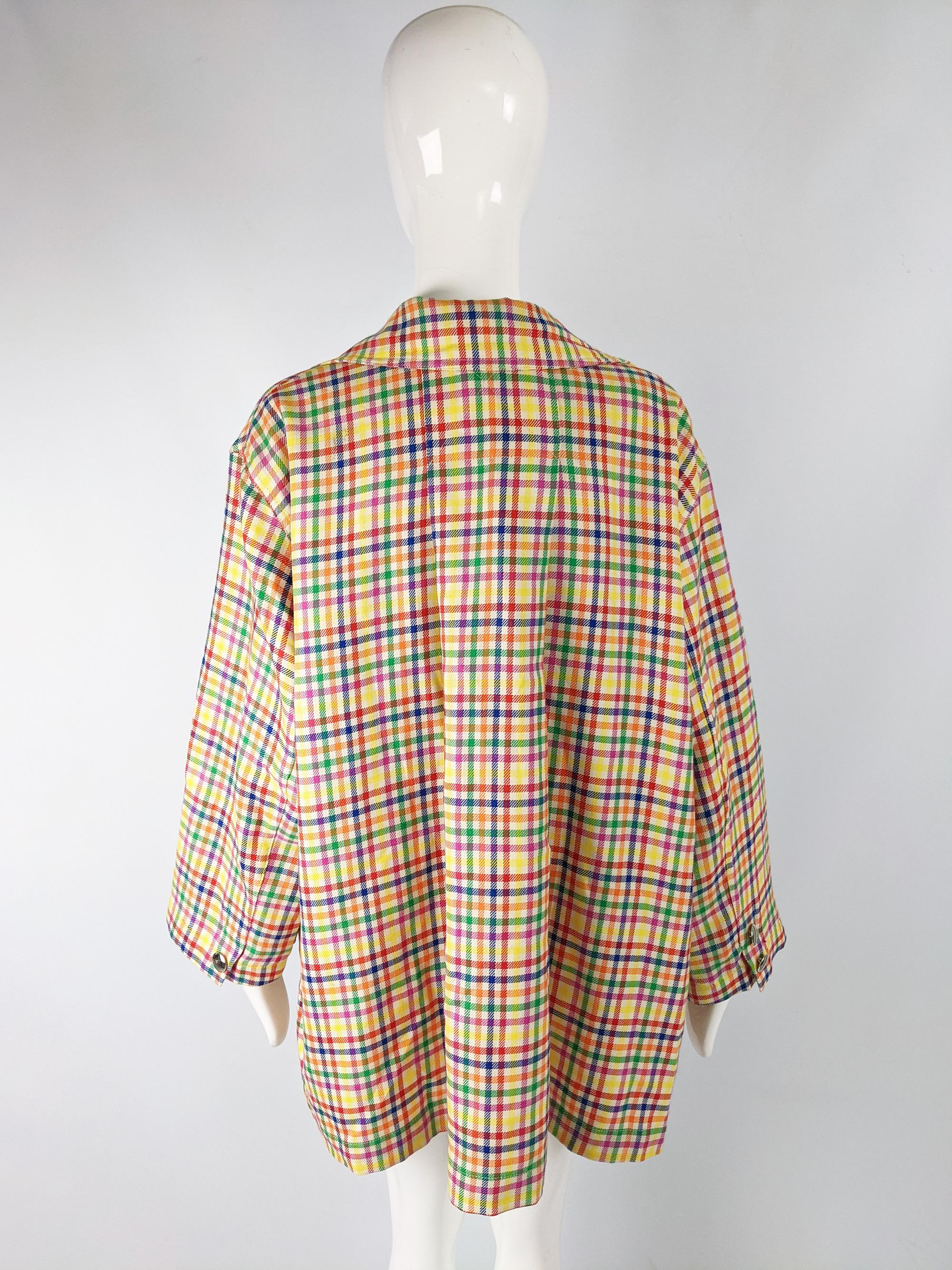 Nina Ricci Vintage Oversized Wool Checked Coat, 1980s For Sale 1
