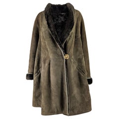 Nina Ricci Vintage Shearling Sheepskin Swing Coat