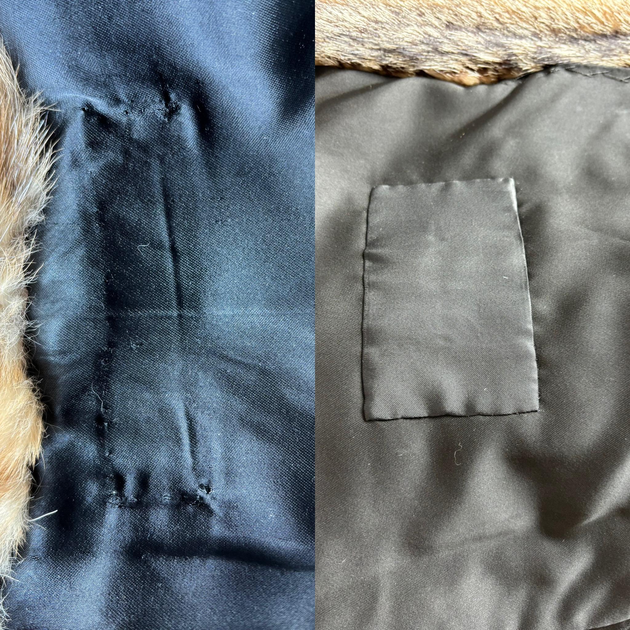 NINA RICCI Vintage Short Fur Coat w. Removable Hood c. 1980's 3