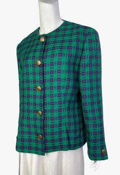 Nina Ricci vintage wool plaid jacket, 1990s