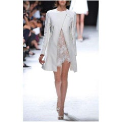 Nina Ricci White Cotton Blend Lace Dress FR36