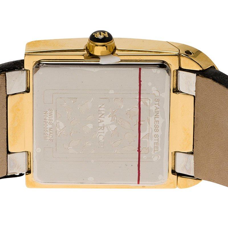 Nina Ricci White Gold-Plated Stainless Steel Classic Women's Wristwatch 29MM 2