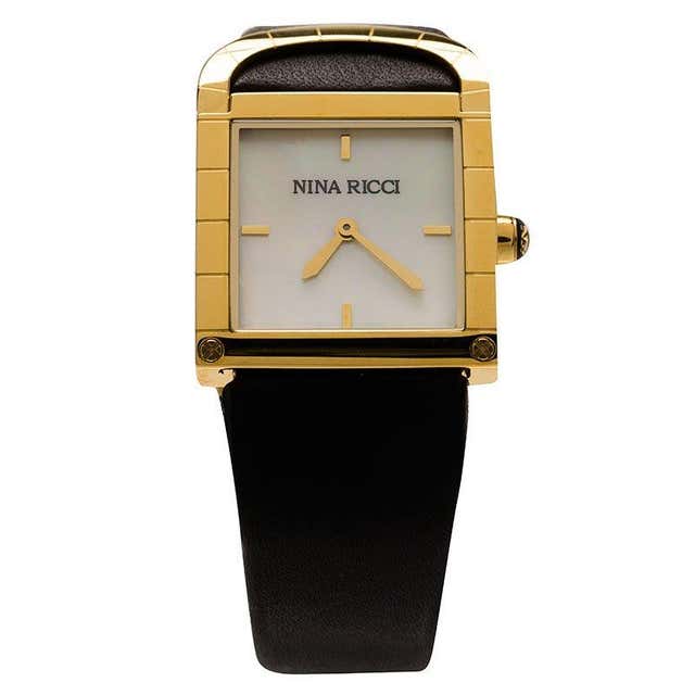 Daniel Ricci Watch Nina Ricci White Gold-Plated Stainless Steel Classic Women's Wristwatch ...
