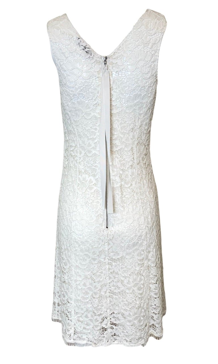 Nina Ricci White Lace Mini Dress, 2000s