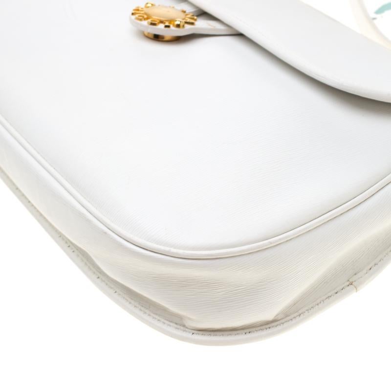 Nina Ricci White Leather Flap Shoulder Bag 5