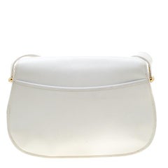 Nina Ricci White Leather Flap Shoulder Bag