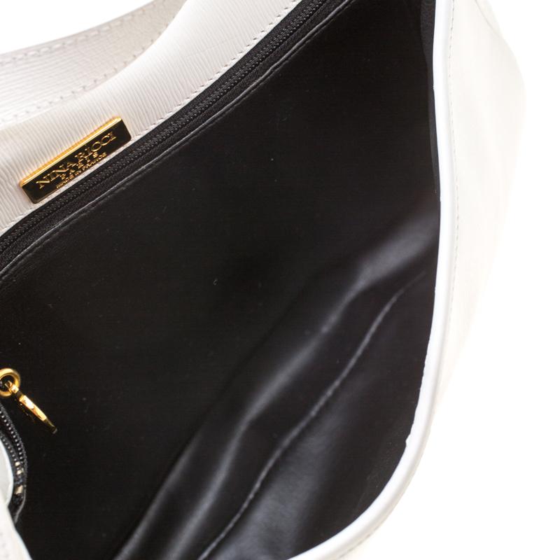 Nina Ricci White Leather Flap Shoulder Bag 3