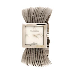 Nina Ricci White Mother of Pearl Stainless Women's N019.12 Quartz Watch 24 mm