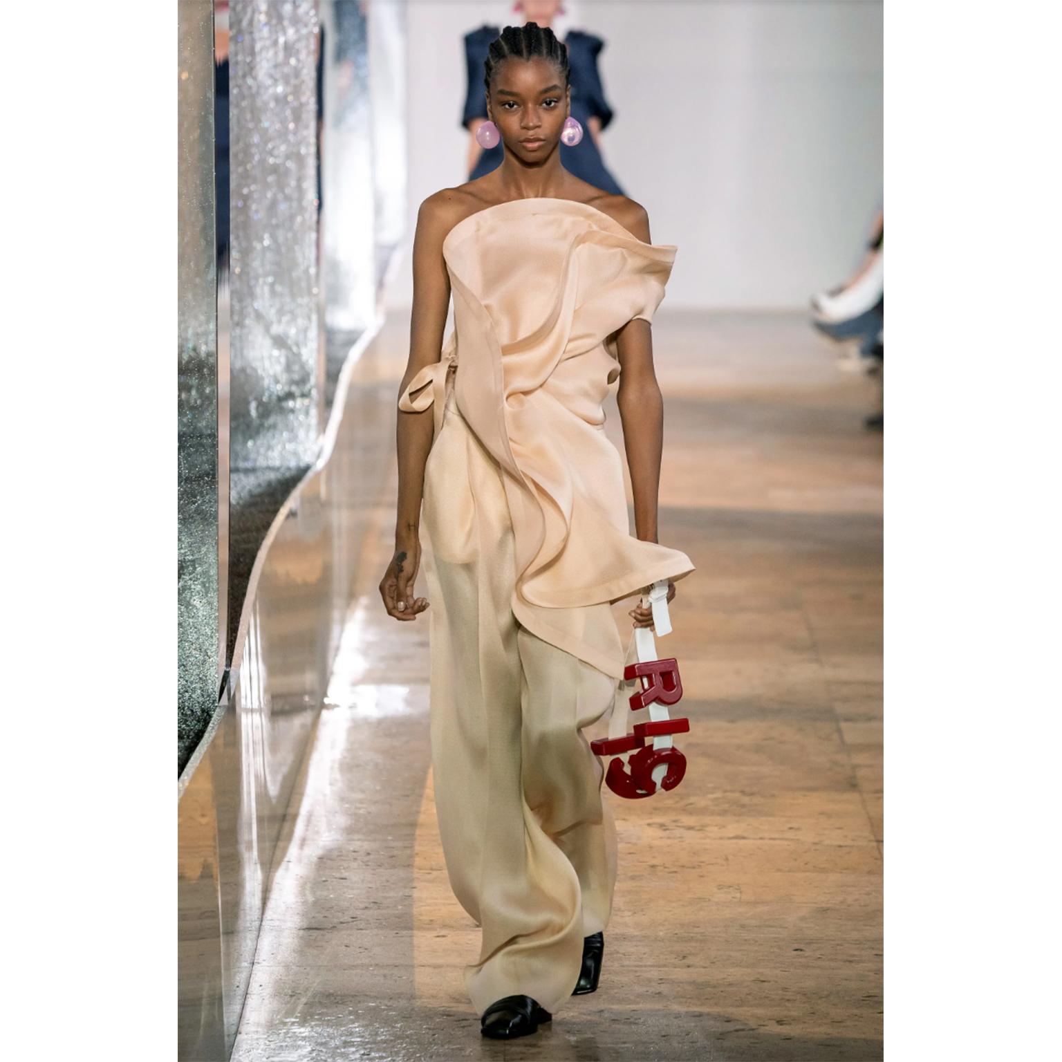 Nina Ricci White Silk Corset Draping Top BNWT Runway ss 2020 For Sale 5