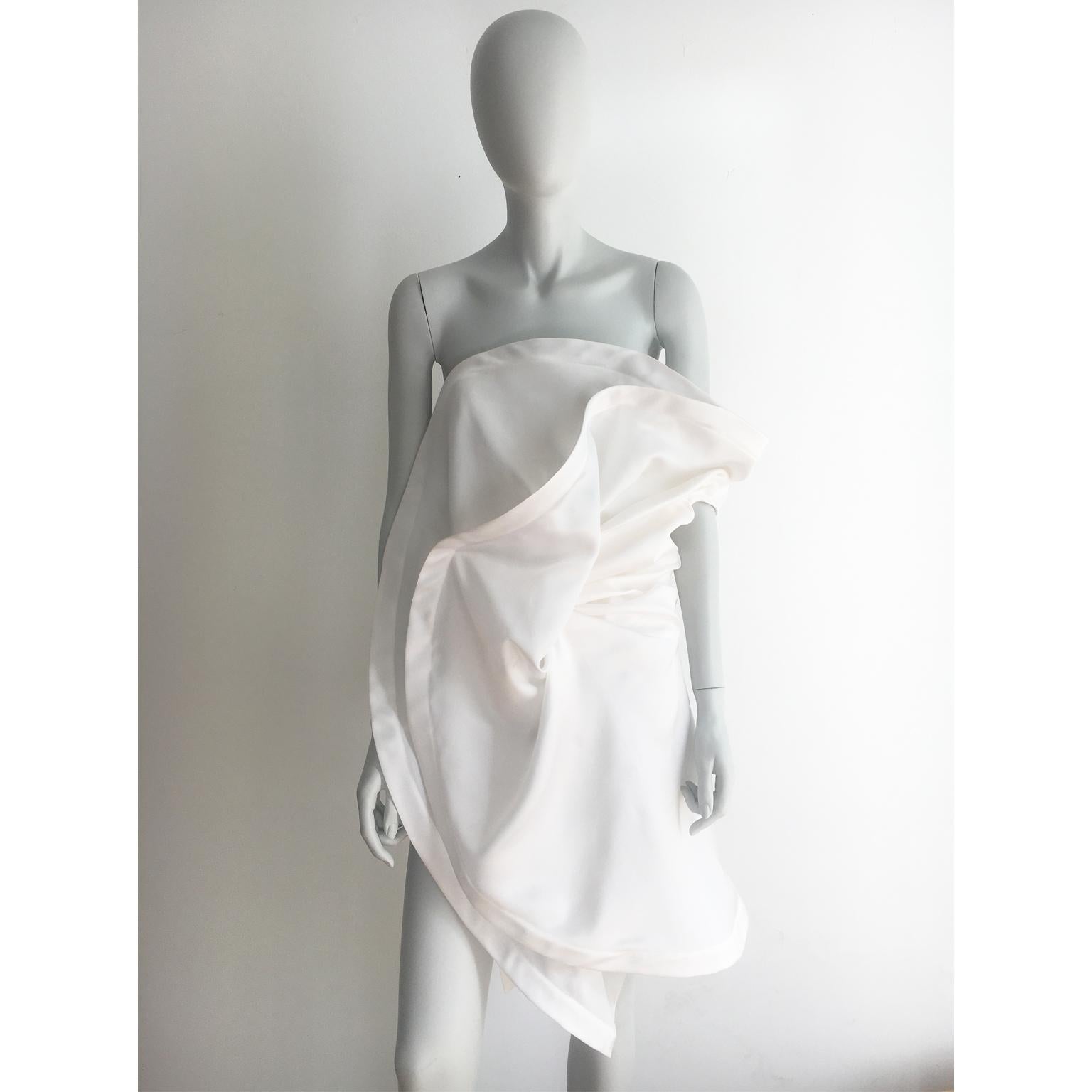 Gray Nina Ricci White Silk Corset Draping Top BNWT Runway ss 2020 For Sale