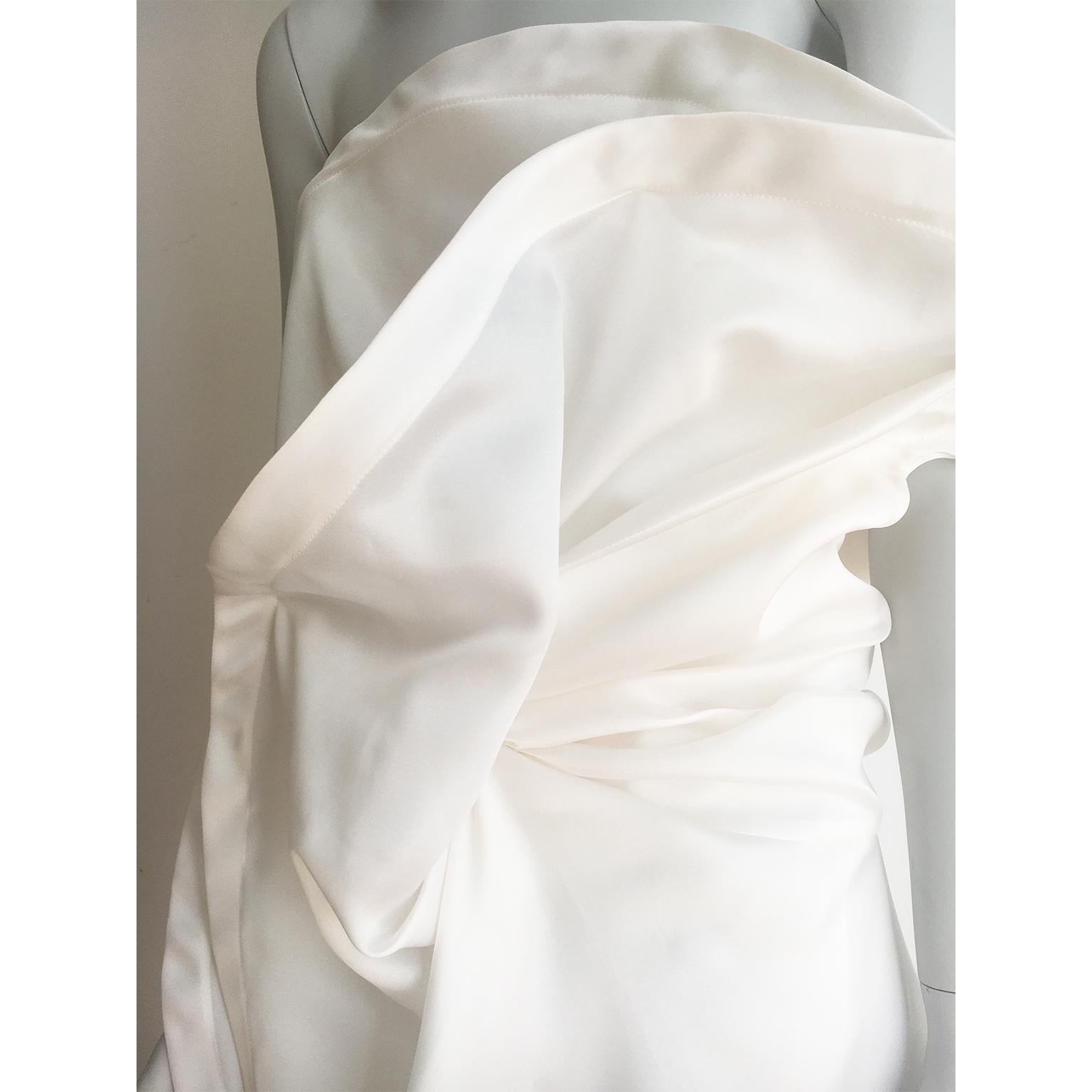 Nina Ricci White Silk Corset Draping Top BNWT Runway ss 2020 In New Condition For Sale In Berlin, DE
