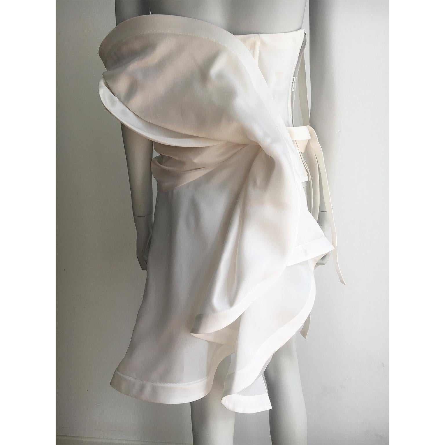 Nina Ricci White Silk Corset Draping Top BNWT Runway ss 2020 For Sale 2