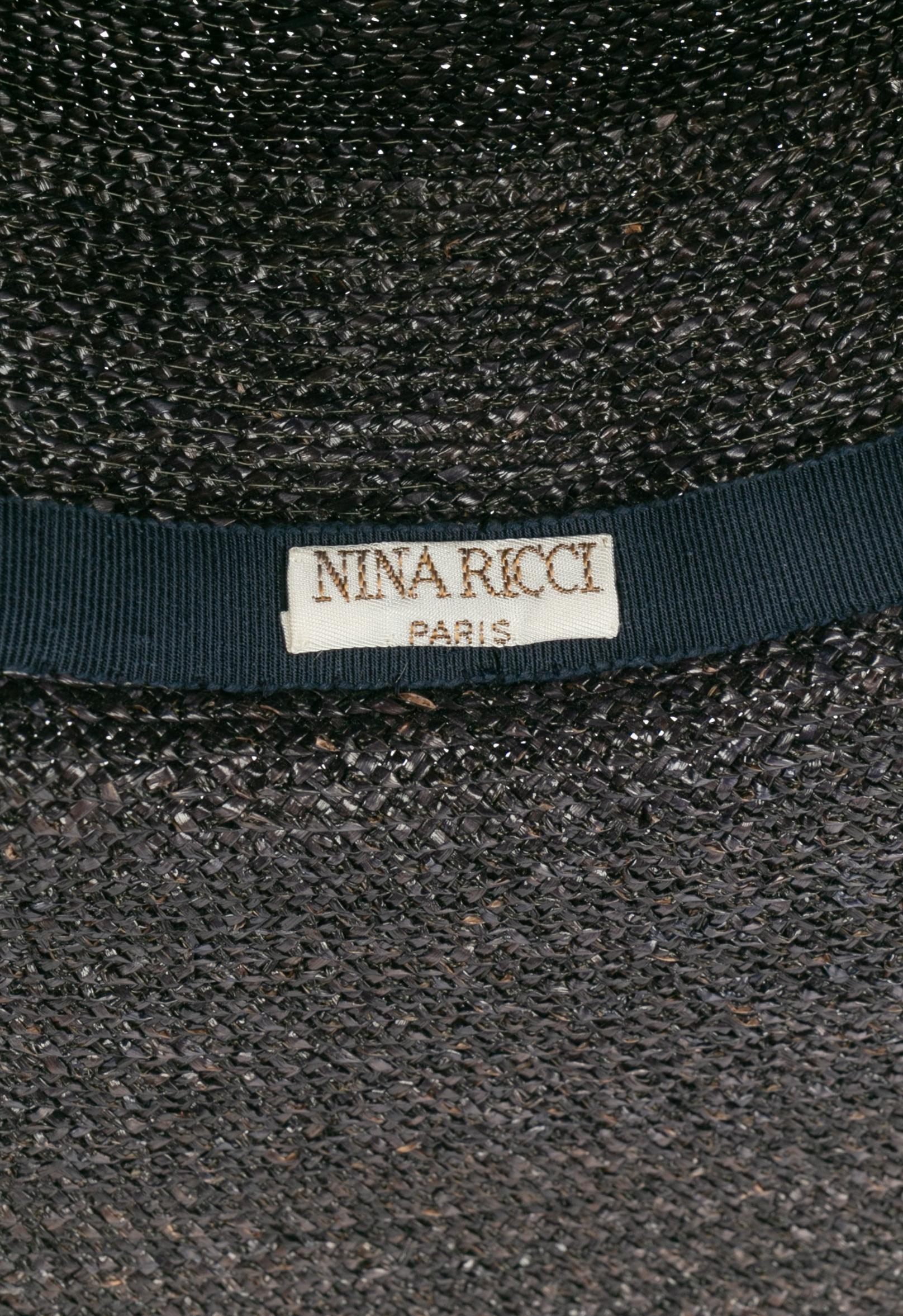 Nina Ricci wide-brimmed style hat For Sale 4
