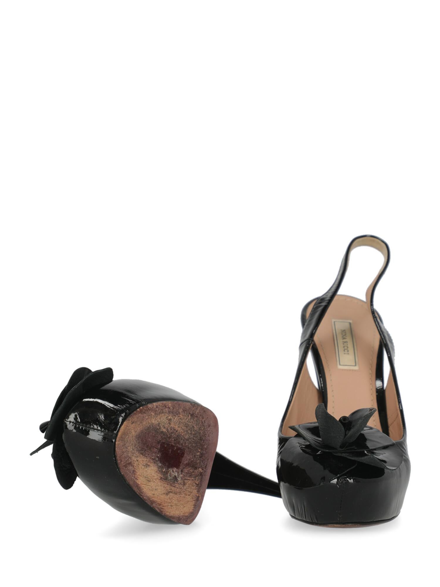 Nina Ricci Woman Pumps Black Leather IT 38.5 For Sale 1