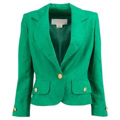 Nina Ricci Women's Green Floral Embossed Blazer