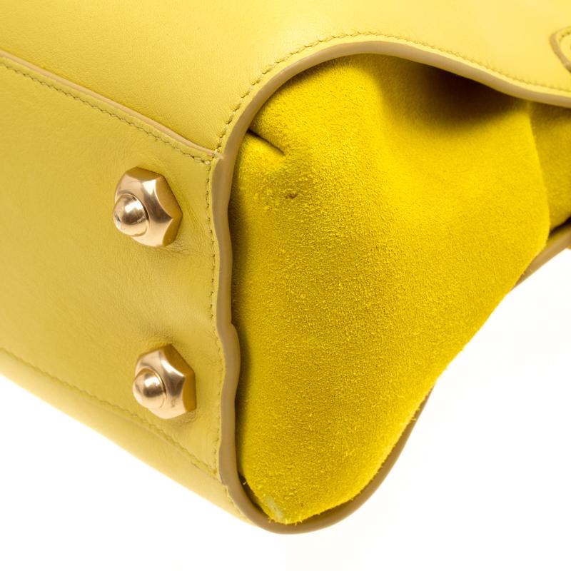 Nina Ricci Yellow Leather Small Marche Tote In Excellent Condition In Dubai, Al Qouz 2